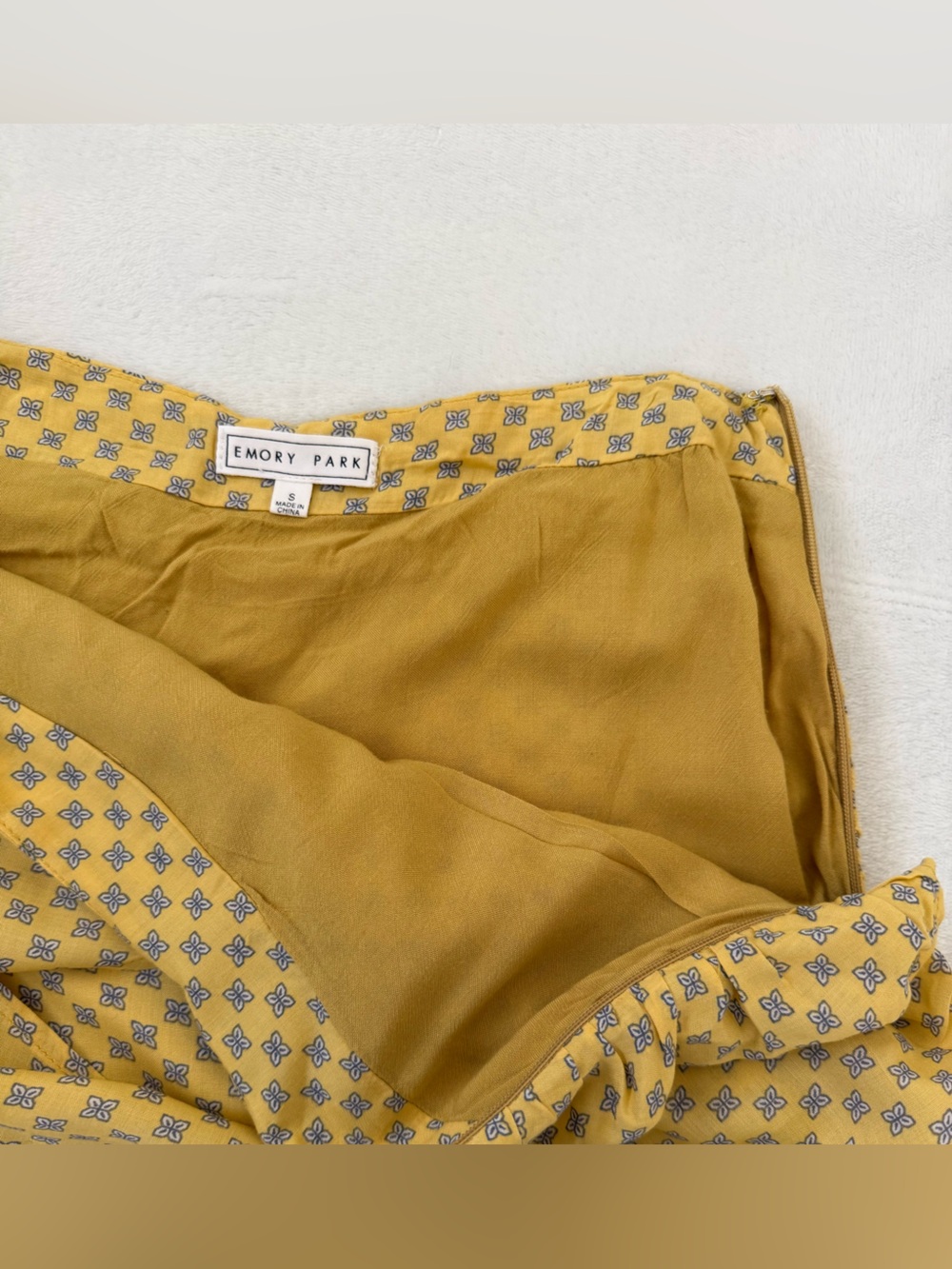 Emory Park Yellow Floral Two Piece Set Crop Top Wrap Skort Boho Small - Picture 6 of 12